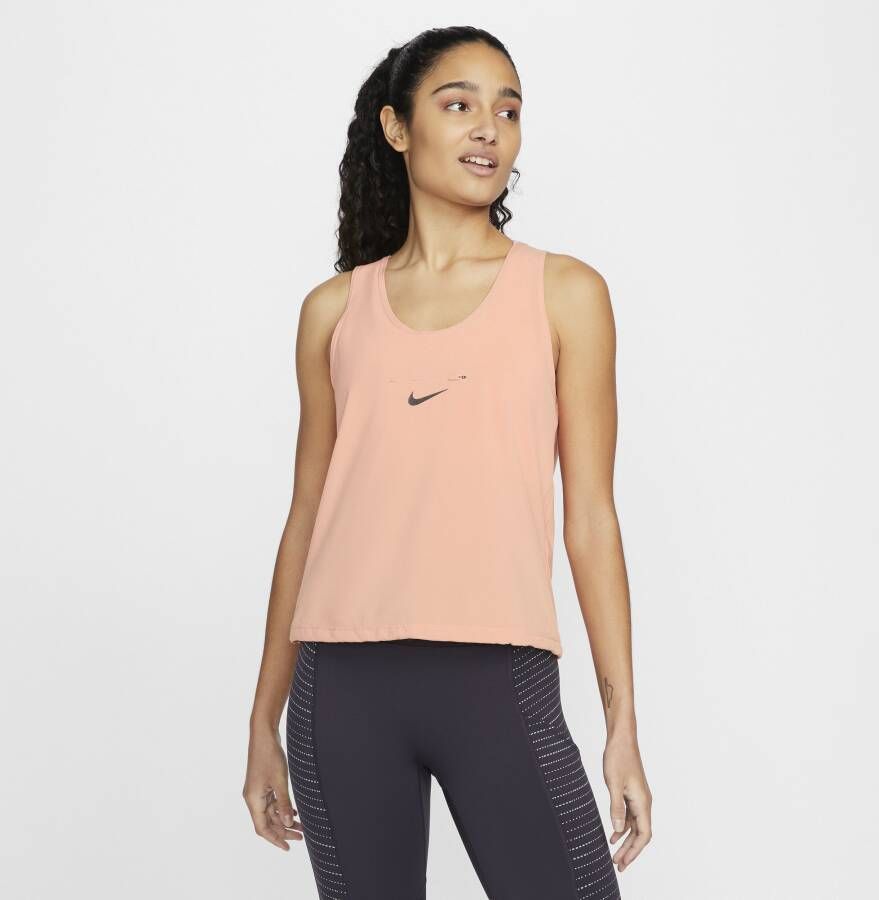 Nike Dri-FIT Run Division Omkeerbare hardlooptanktop voor dames Oranje