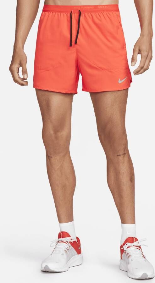 Nike Stride Dri-FIT hardloopshorts met binnenbroek voor heren (13 cm) Rood
