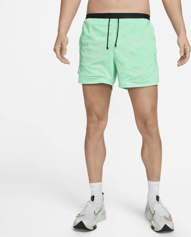 Nike Dri-FIT Stride Run Division Hardloopshorts met binnenbroek voor heren (13 cm) Groen