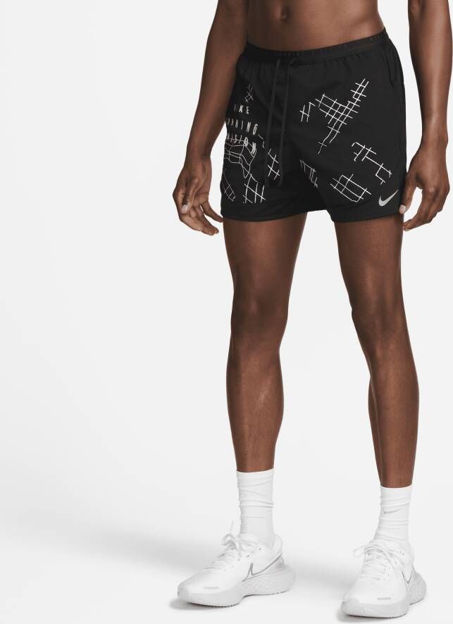 Nike Dri-FIT Stride Run Division Hardloopshorts met binnenbroek voor heren (13 cm) Zwart