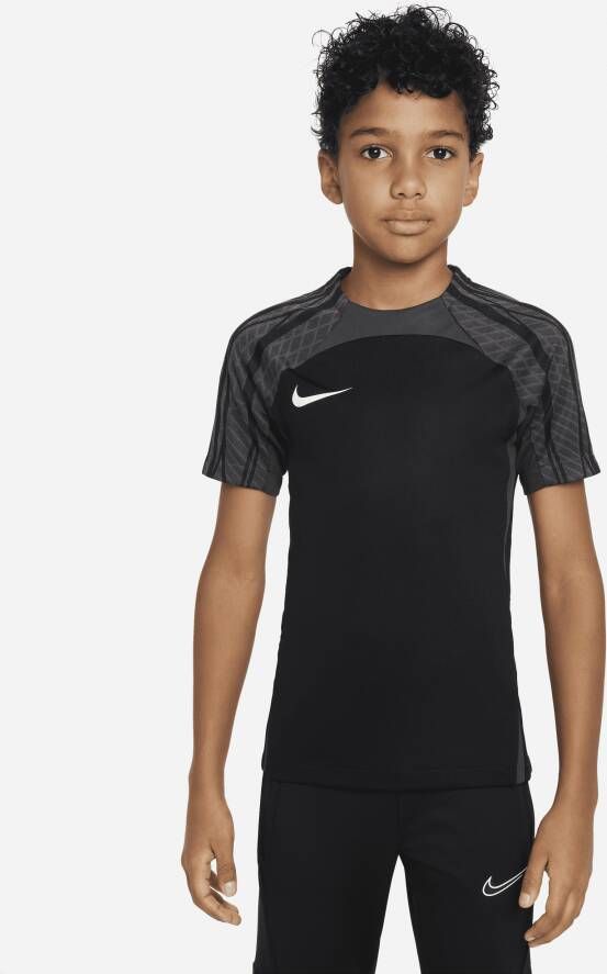 Nike Dri-FIT Strike Voetbaltop met korte mouwen voor kids Zwart