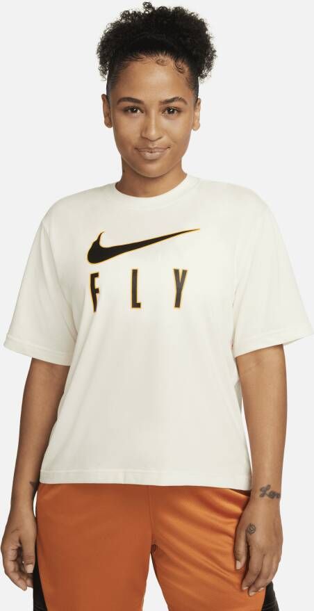 Nike Dri-FIT Swoosh Fly Recht T-shirt voor dames Wit