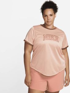 Nike Dri-FIT Swoosh Hardlooptop met korte mouwen voor dames (Plus Size) Roze