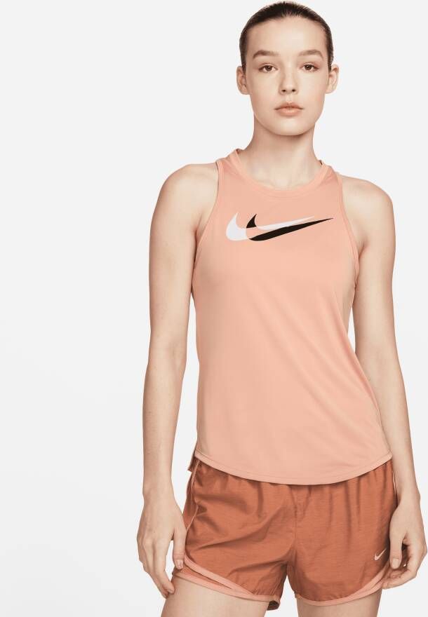 Nike Dri-FIT Swoosh Run Hardlooptanktop voor dames Rood
