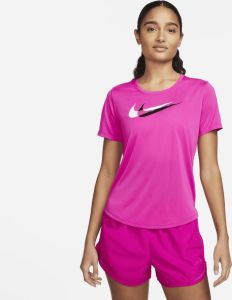Nike Dri-FIT Swoosh Run Hardlooptop met korte mouwen voor dames Roze