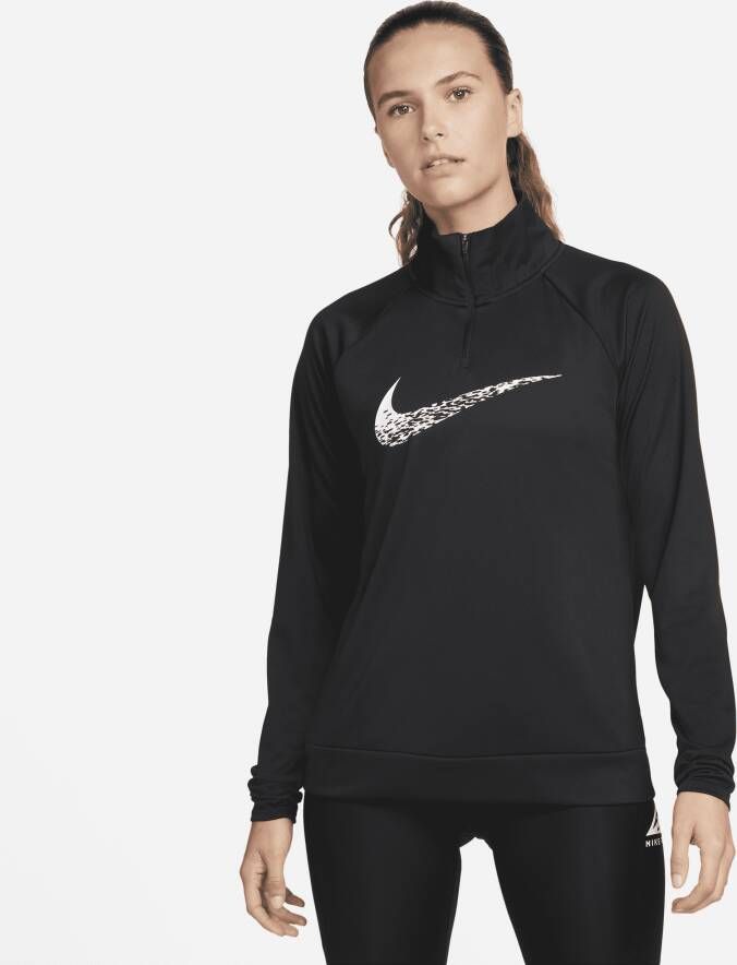 Nike Dri-FIT Swoosh Run Tussenlaag voor hardlopen voor dames Zwart