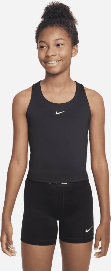 Nike Swoosh tanktop-sport-bh voor meisjes Zwart
