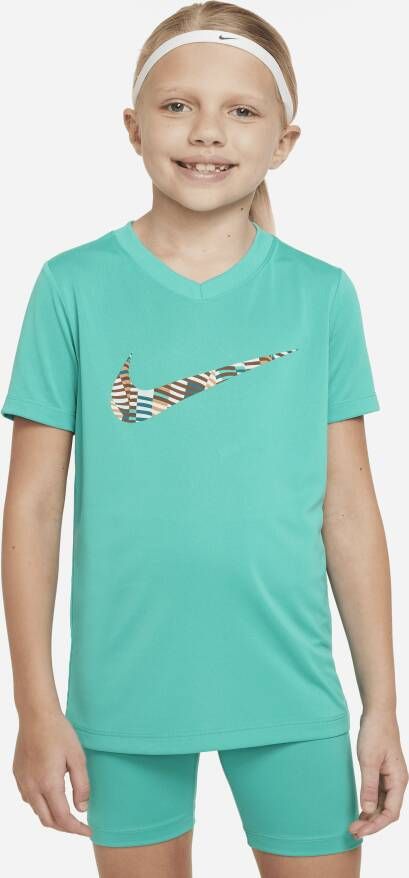 Nike Dri-FIT T-shirt met V-hals voor meisjes Groen