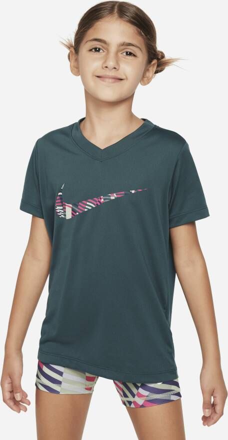 Nike Dri-FIT T-shirt met V-hals voor meisjes Groen