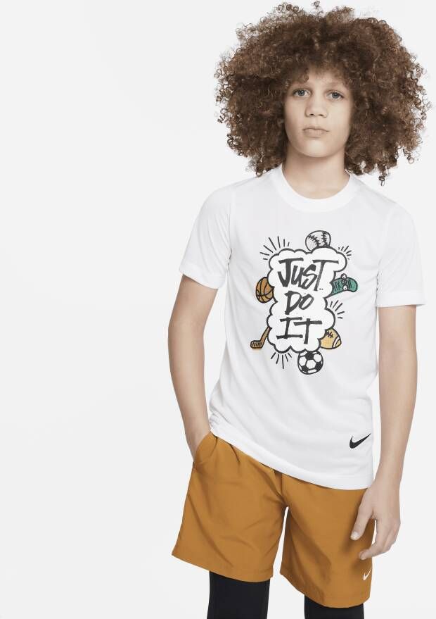 Nike Dri-FIT T-shirt voor jongens Wit