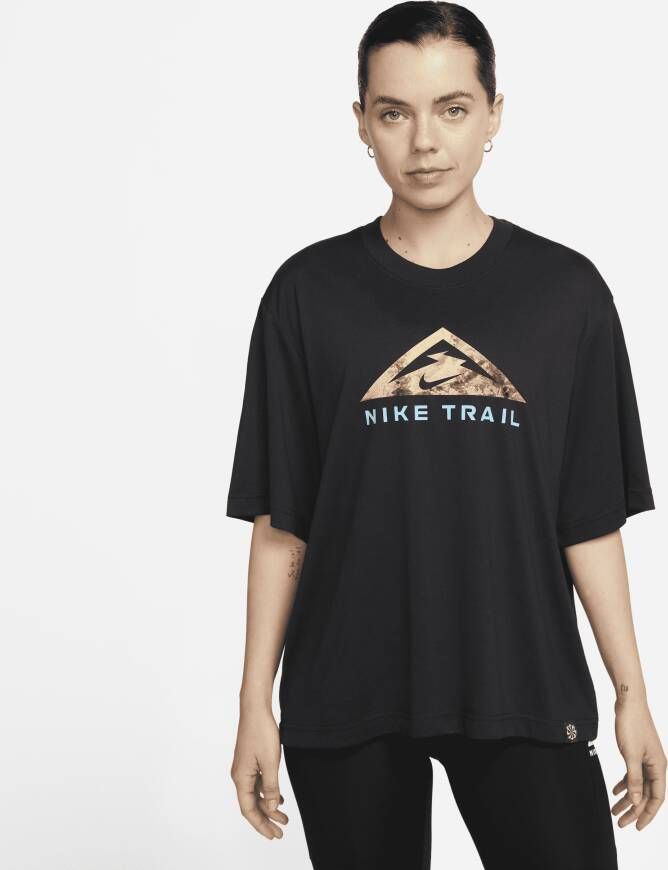 Nike Dri-FIT Trail T-shirt met korte mouwen voor dames Zwart