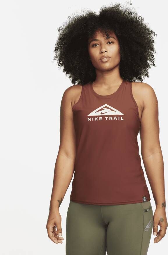 Nike Dri-FIT Trailrunningtanktop voor dames Bruin