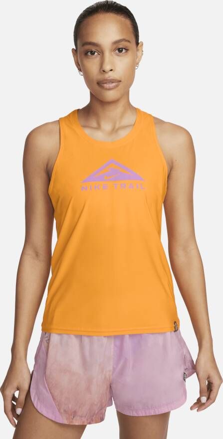 Nike Dri-FIT Trailrunningtanktop voor dames Geel