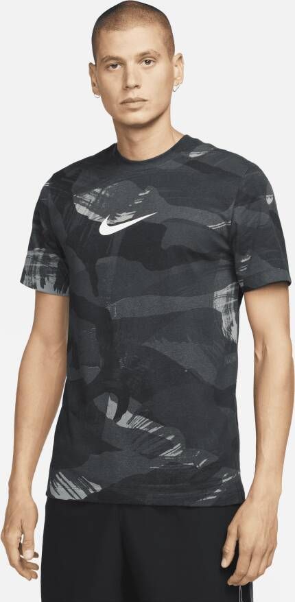 Nike Dri-FIT Trainingsshirt met camouflageprint voor heren Zwart