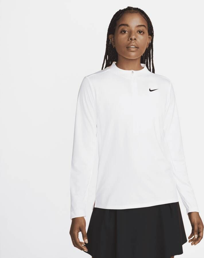 Nike Dri-FIT UV Advantage damestop met halflange rits Wit