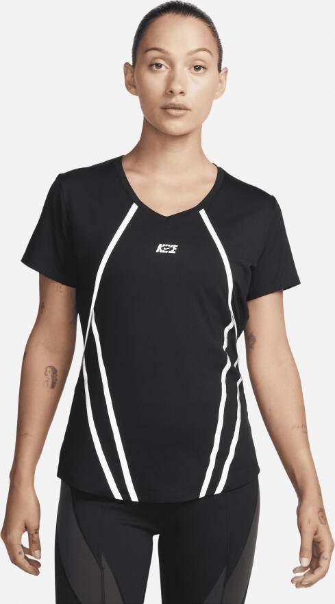 Nike Dri-FIT UV Icon Clash Damestop met korte mouwen Zwart