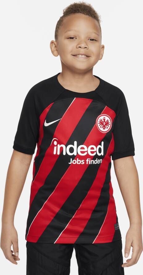 Nike Eintracht Frankfurt 2023 24 Stadium Thuis Dri-FIT voetbalshirt voor oudere kids Zwart