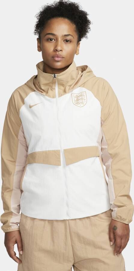 Nike England 2023 Lionesses Engeland AWF Voetbaljack met rits voor dames Bruin