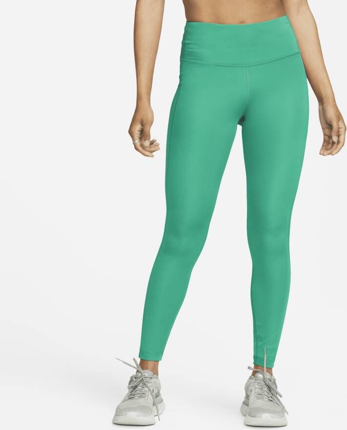 Nike Epic Fast Hardlooplegging met halfhoge taille en zak voor dames Groen