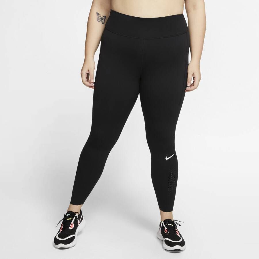 Nike Epic Lux Hardlooptights met zak en halfhoge taille voor dames (Plus Size) Zwart