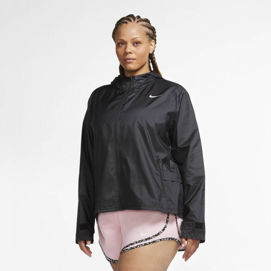Nike Essential Hardloopjack voor dames (Plus Size) Zwart