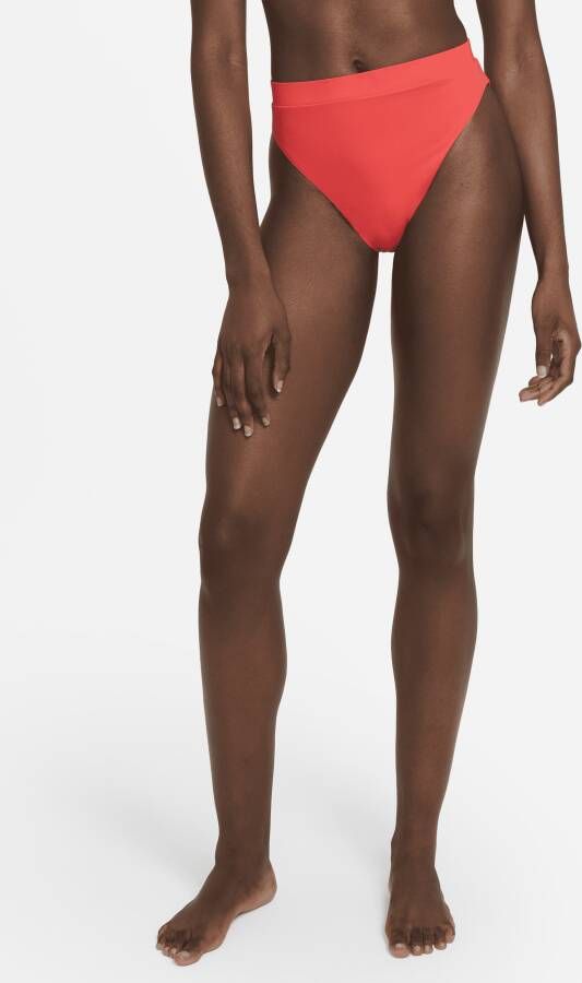 Nike Essential Zwembroekje met hoge taille voor dames Rood