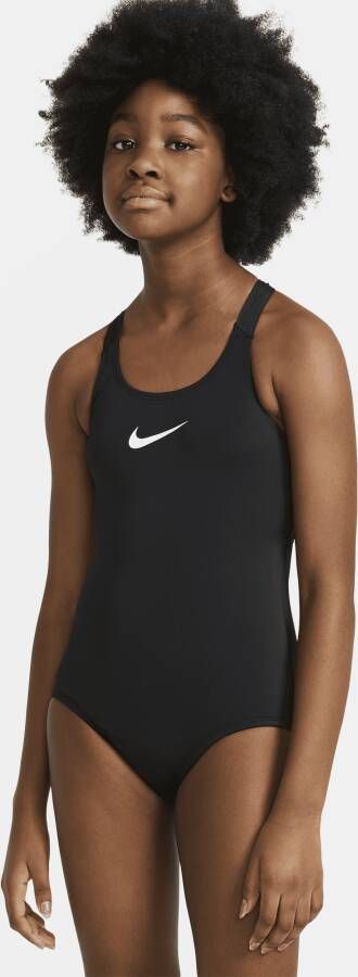 Nike Essential Zwempak met racerback voor meisjes Zwart
