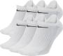 Nike Everyday Cushioned Onzichtbare trainingssokken (6 paar) Wit - Thumbnail 1