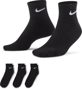 Nike Everyday Cushioned Trainingsenkelsokken (3 paar) Zwart