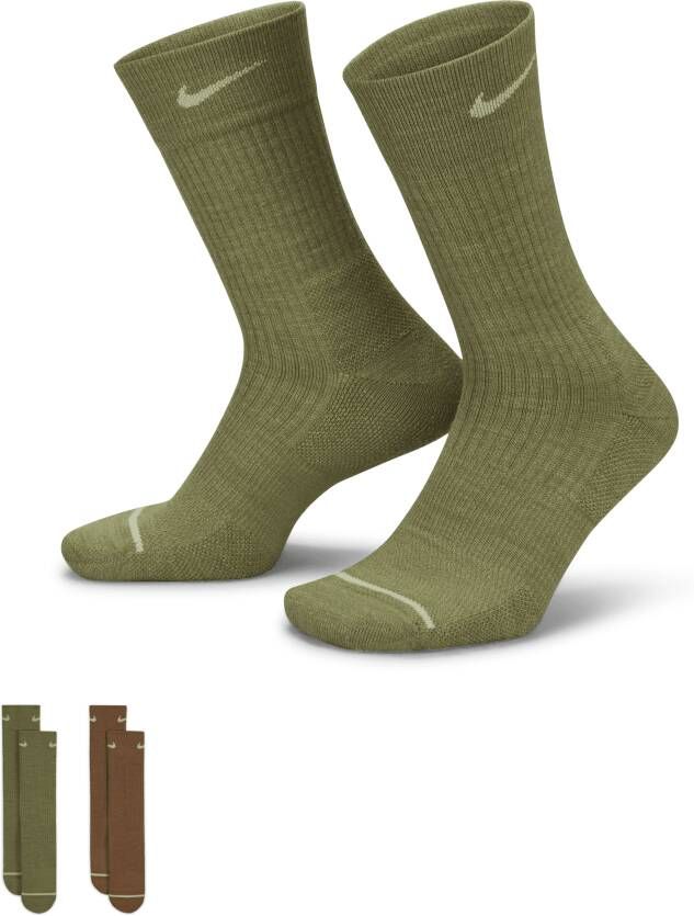 Nike Everyday Wool crew sokken met demping (2 paar) Meerkleurig