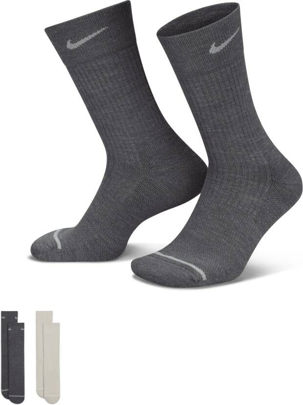 Nike Everyday Wool crew sokken met demping (2 paar) Meerkleurig