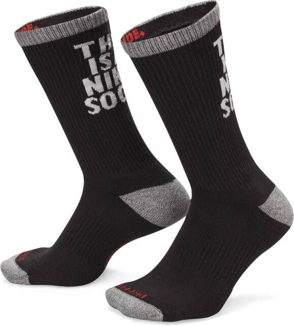 Nike Everyday Plus Crew sokken met demping (1 paar) Zwart