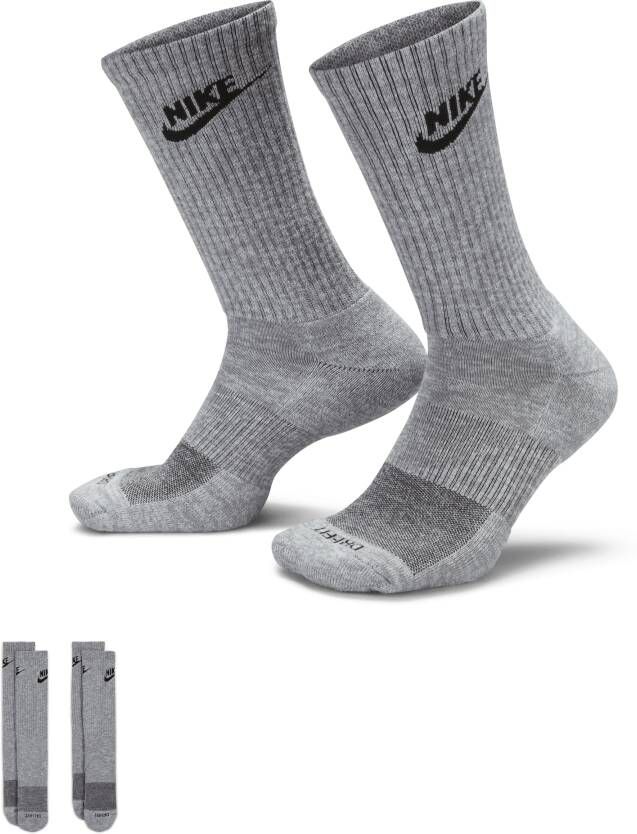 Nike Everyday Plus Crew sokken met demping Grijs