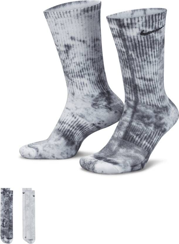 Nike Everyday Plus Crew sokken met tie-dye en demping (2 paar) Meerkleurig