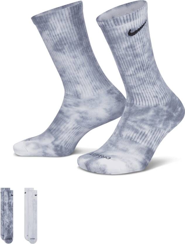 Nike Everyday Plus Crew sokken met tie-dye en demping (2 paar) Meerkleurig