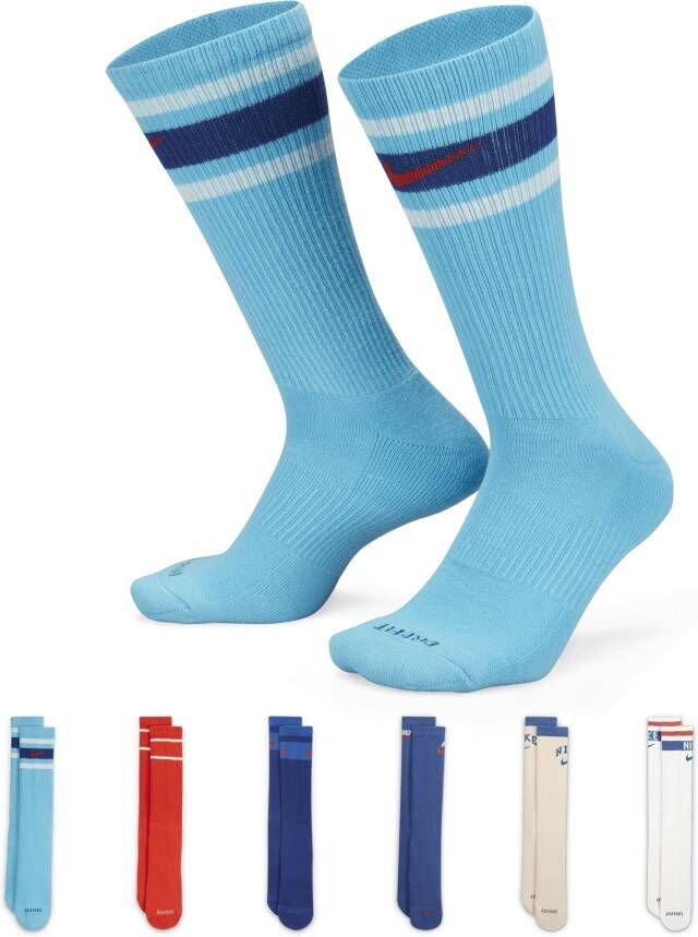 Nike Everyday Plus Cushioned Crew sokken met demping (6 paar) Meerkleurig