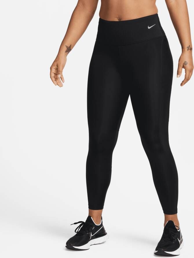 Nike Fast 7 8-hardlooplegging met halfhoge taille en zakken voor dames Zwart