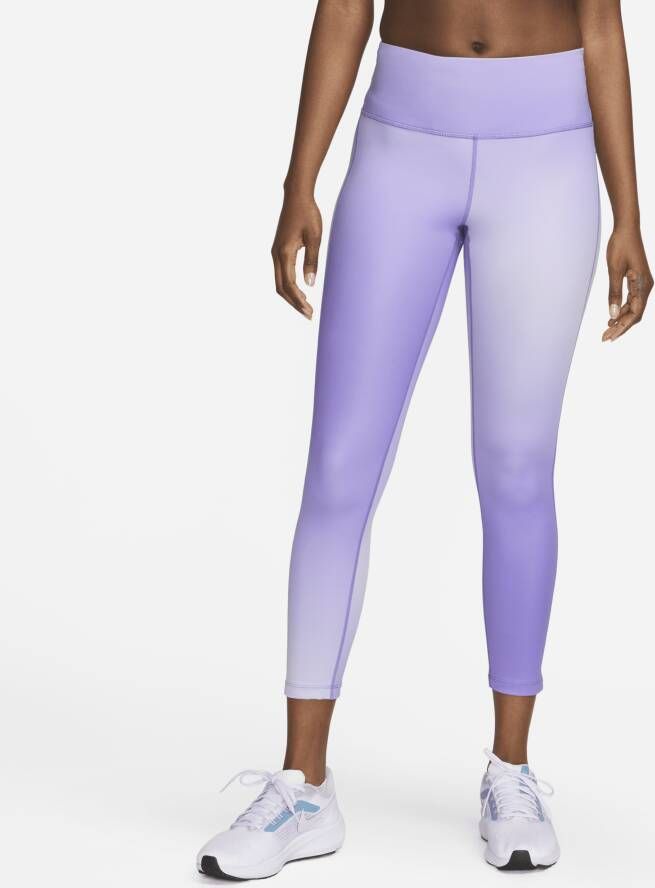 Nike Fast 7 8-hardlooplegging met halfhoge taille kleurverloop zakken voor dames Paars