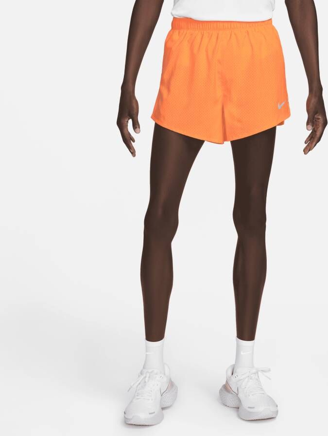 Nike Fast Gevoerde racingshorts voor heren (10 cm) Oranje