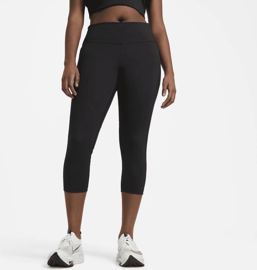 Nike Fast Korte hardlooplegging met halfhoge taille voor dames (Plus Size) Zwart