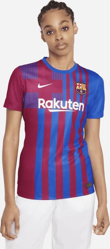 Nike FC Barcelona 2021 22 Stadium Thuis Voetbalshirt voor dames Blauw