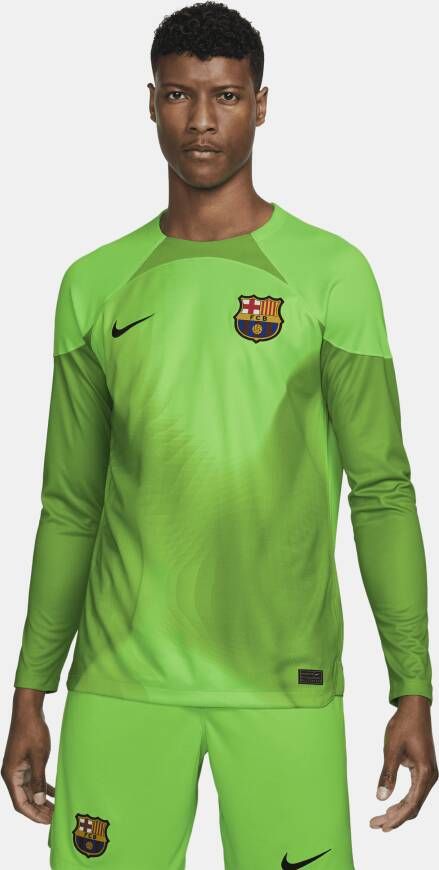 Nike FC Barcelona 2022 23 Stadium Goalkeeper voetbalshirt met Dri-FIT voor heren Groen