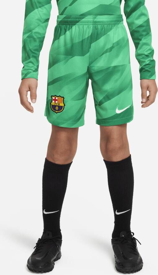 Nike FC Barcelona 2023 24 Stadium Goalkeeper Dri-FIT voetbalshorts voor kids Groen