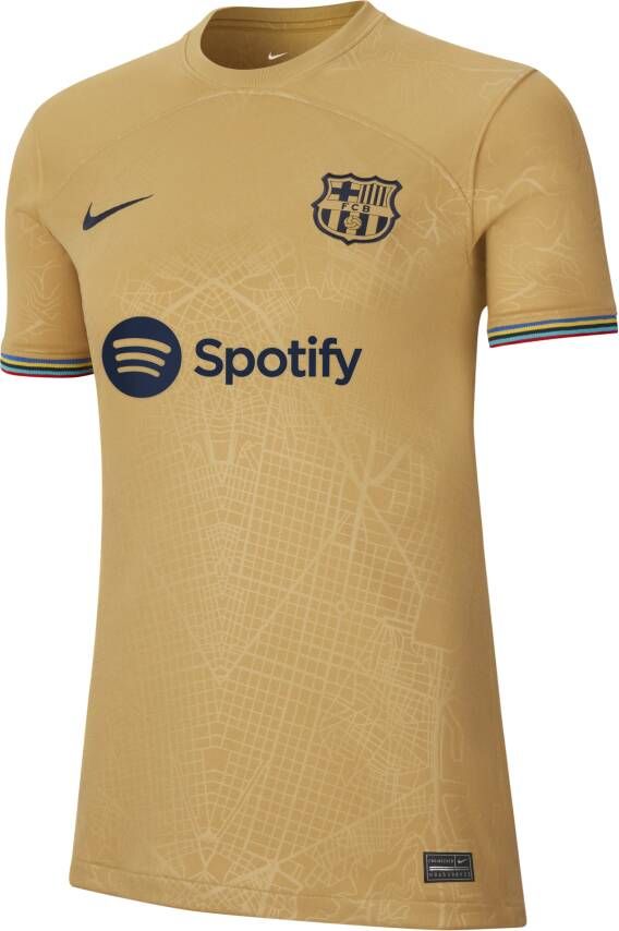 Nike FC Barcelona 2022 23 Stadium Uit voetbalshirt met Dri-FIT voor dames Bruin