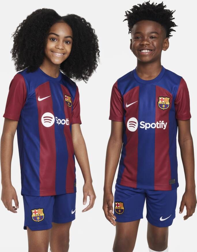 Nike FC Barcelona 2023 24 Stadium Thuis Dri-FIT voetbalshirt voor kids Blauw