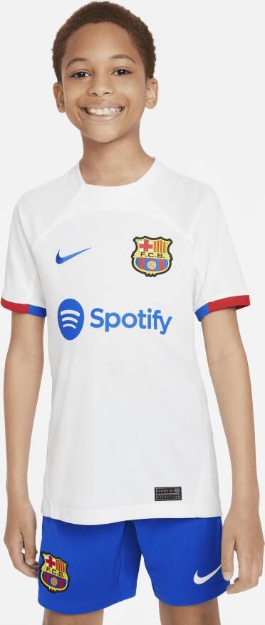 Nike FC Barcelona 2023 24 Stadium Uit Dri-FIT voetbalshirt voor kids Wit