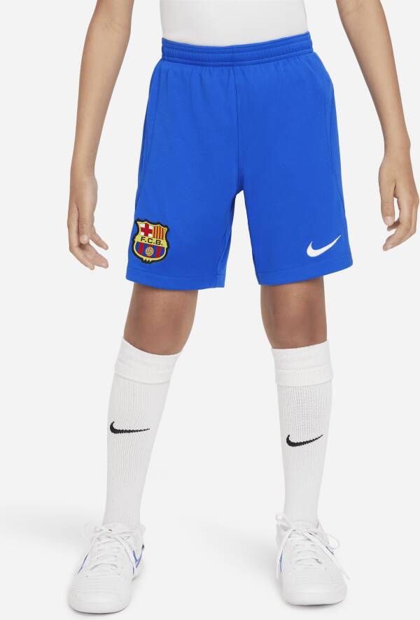 Nike FC Barcelona 2023 24 Stadium Uit Dri-FIT voetbalshorts voor kids Blauw