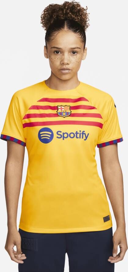 Nike FC Barcelona 2023 24 Stadium Vierde Dri-FIT Voetbalshirt voor dames Geel