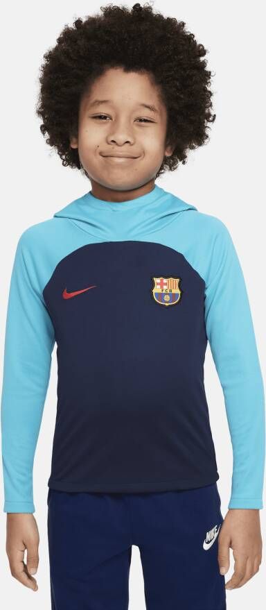 Nike FC Barcelona Academy Pro Dri-FIT Voetbalhoodie voor kleuters Blauw