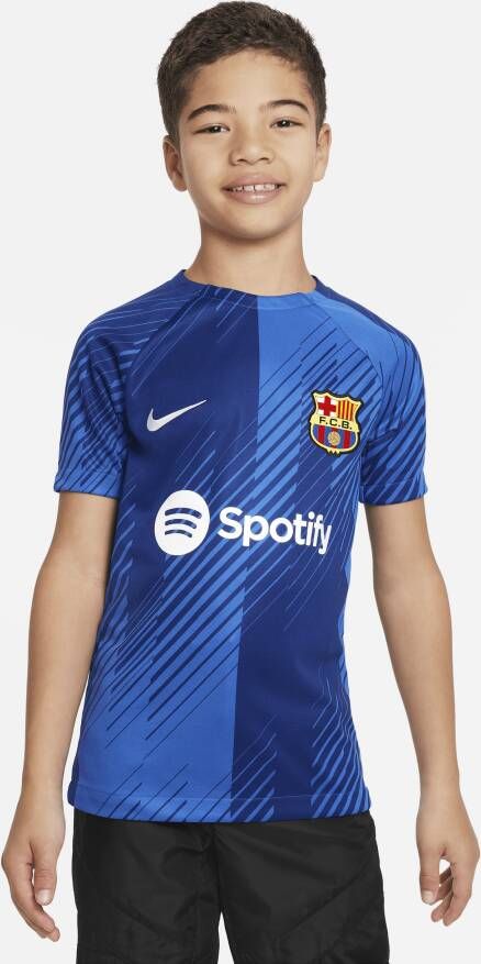 Nike FC Barcelona Academy Pro Thuis Uit warming-uptop met Dri-FIT voor kids Blauw